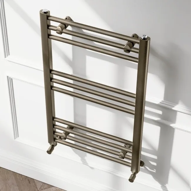 Barcelona Antique Gold Straight Heated Towel Rail 800x500mm