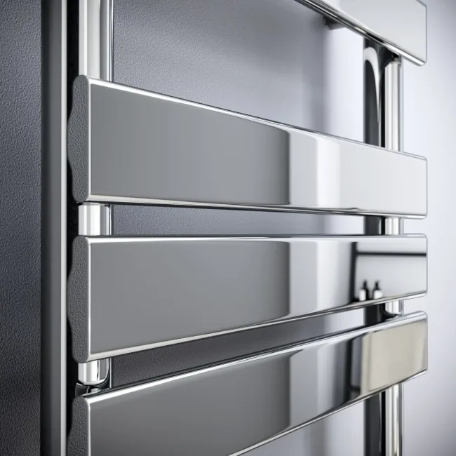 Santorini Chrome Flat Panel Heated Towel Rail 1400x600mm