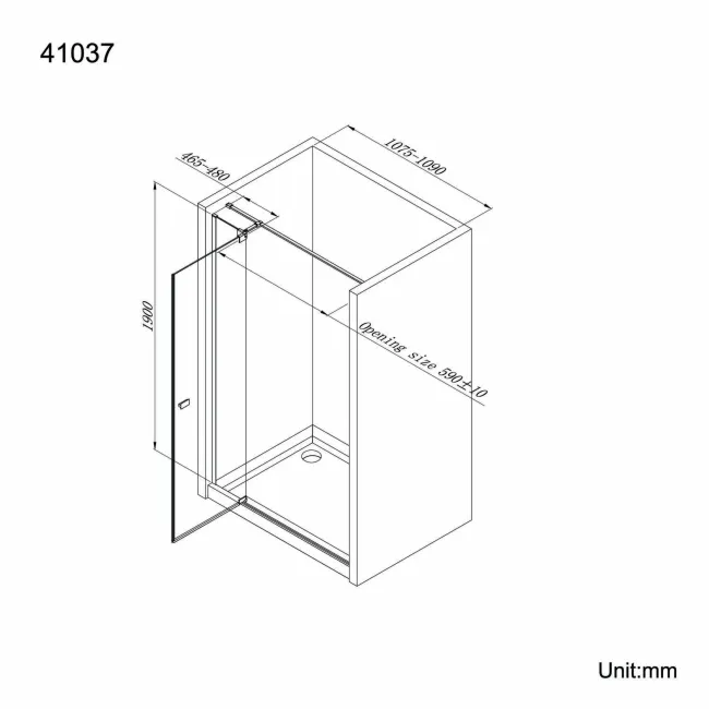Vienna Easy Clean 8mm Hinged Shower Door 1100mm