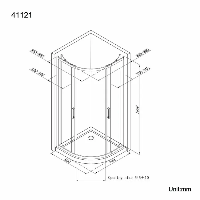 London 6mm Quadrant Shower Enclosure 900x900mm