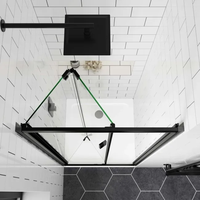 London Matt Black 6mm Bifold Shower Door 800mm