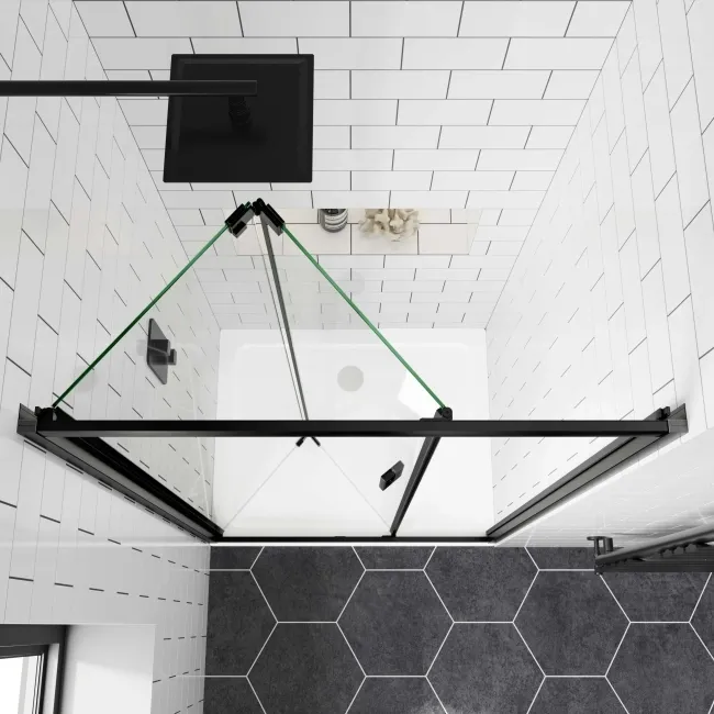London Matt Black 6mm Bifold Shower Door 1000mm