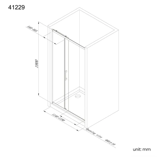 Hamburg Brushed Brass Easy Clean 8mm Sliding Shower Door 1200mm - Easy Fix Feature