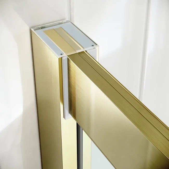 Hamburg Brushed Brass Easy Clean 8mm Quadrant Shower Enclosure 900x900mm - Easy Fix Feature