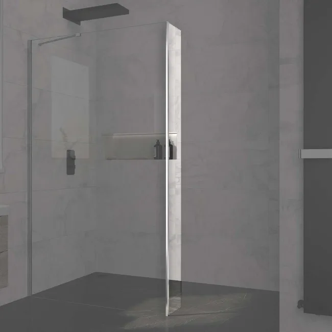 Copenhagen Easy Clean 8mm Wet Room Shower Glass Return Panel 250mm