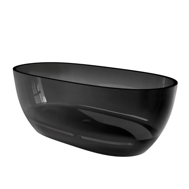 Soho 1700mm Transparent Black Freestanding Bath