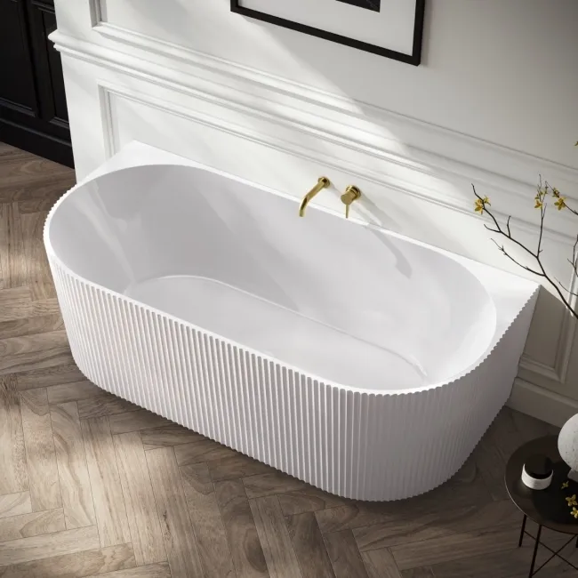 Barnet 1700mm Fluted Back To Wall Bath