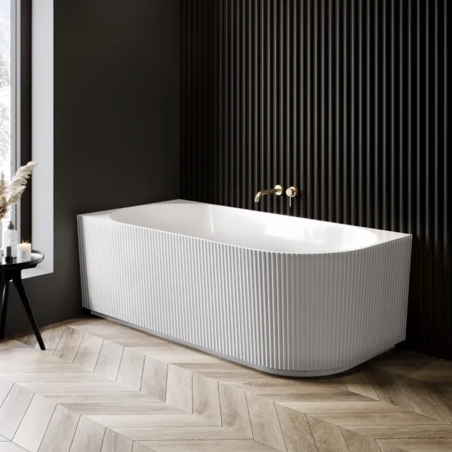 Barnet 1700mm Fluted Curved Corner Bath - Left Handed
