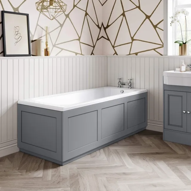 Monaco Dove Grey Wooden Bath End Panel 680mm