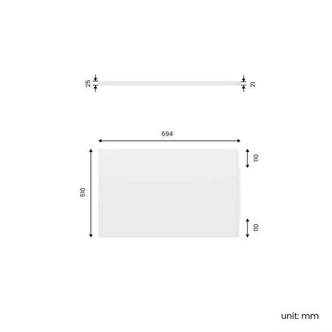 700 Super Strength Reinforced Acrylic Straight Bath End Panel