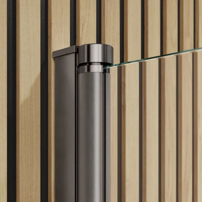 Linz Easy Clean 6mm Brushed Gunmetal Bath Screen - 800mm