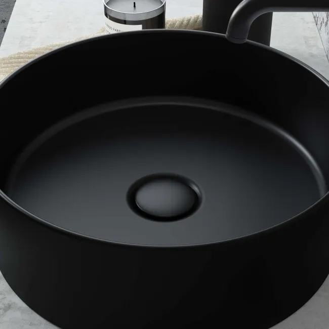 Louisiana Matt Black Round Counter Top Basin 355mm