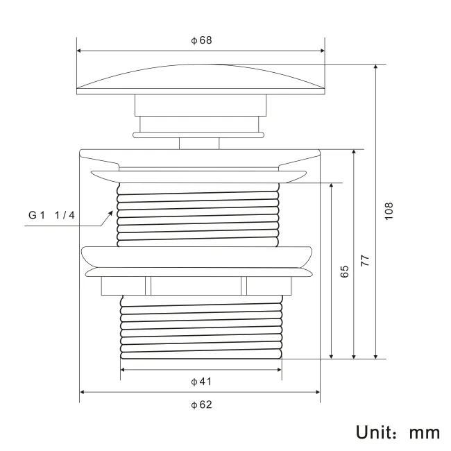 Cement Grey Ceramic Basin Waste - Unslotted