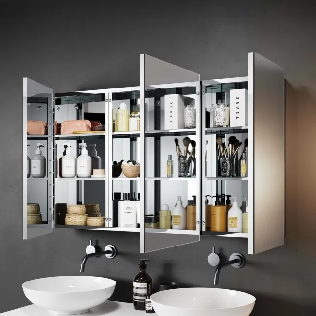 Elena Stainless Steel Mirror Cabinet 600x1000mm