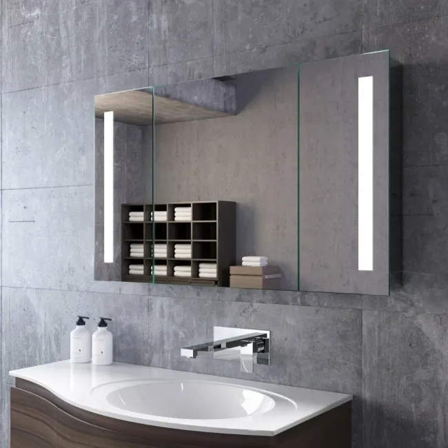 Emielia Battery Operated Illuminated LED Mirror Cabinet 600x1000mm