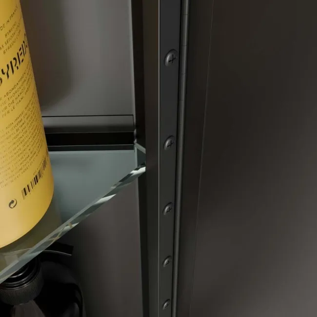 Madelyn Battery Operated Black Framed Illuminated LED Corner Mirror Cabinet 600mm Tall