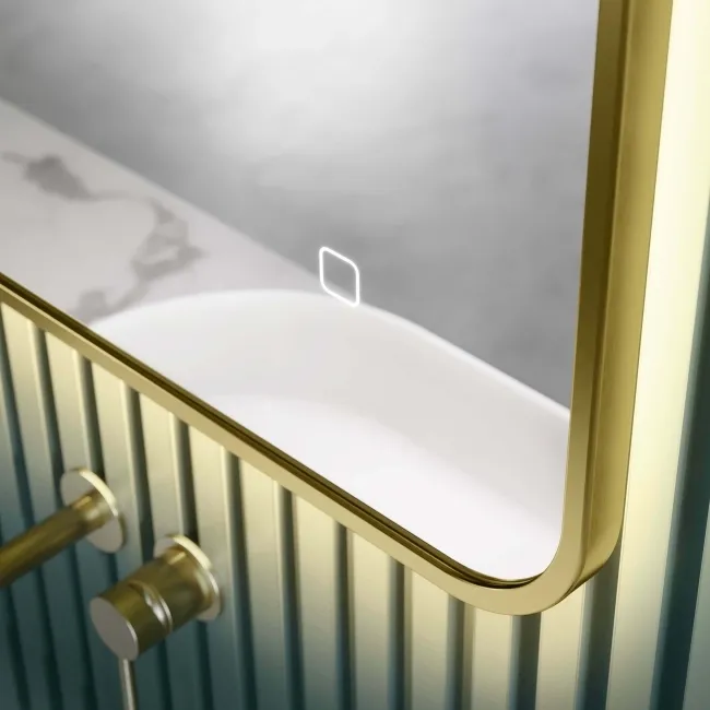 Mila Brushed Brass Backlit llluminated LED Mirror 600x1200mm