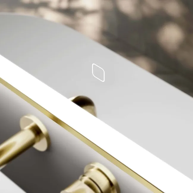 Mila Brushed Brass Illuminated LED Mirror 600x400mm