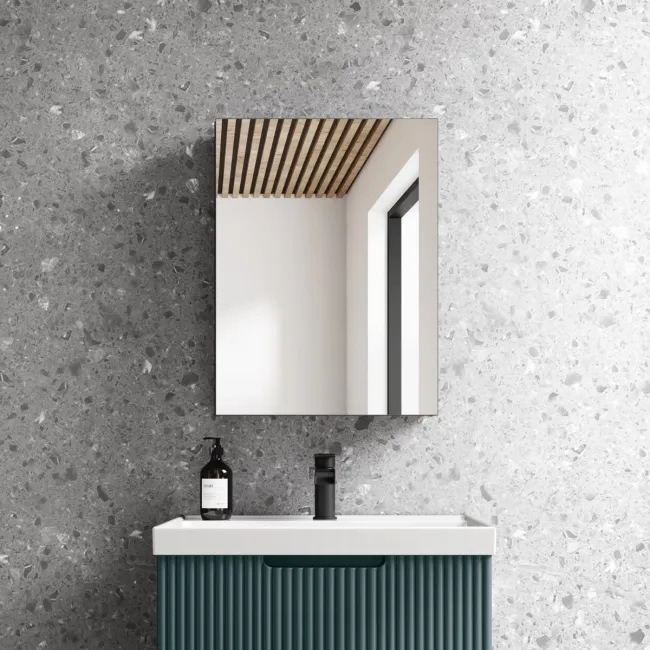 Esme Matt Black Recessed Mirror Cabinet 600x450mm