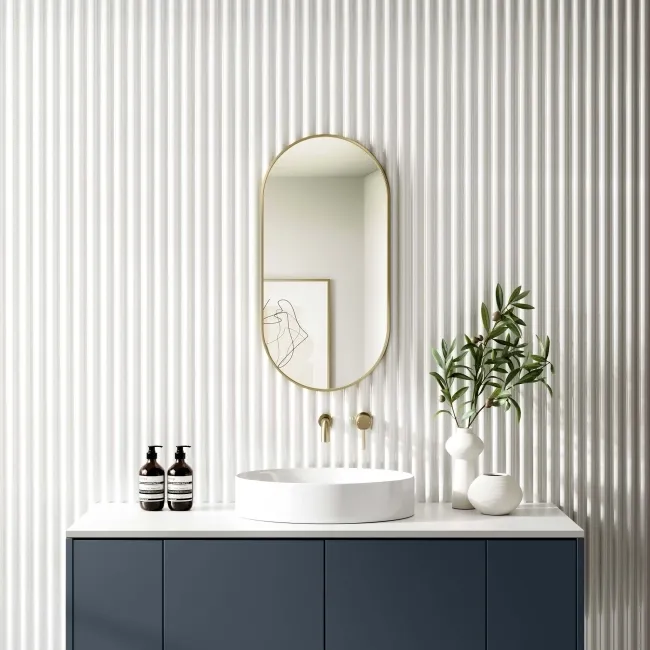 Essence Brushed Brass Oval Bathroom Mirror 800x400mm