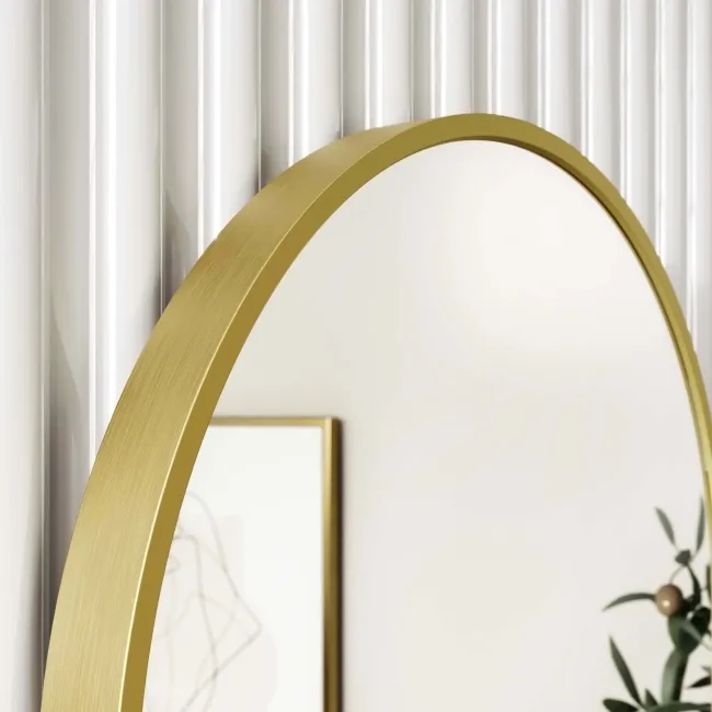 Essence Brushed Brass Oval Bathroom Mirror 800x400mm