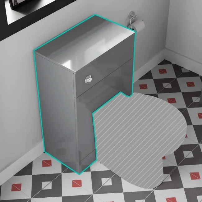 Quartz Stone Grey Back To Wall Toilet Unit 500mm