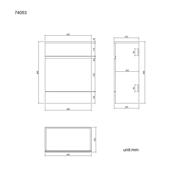 Foster Stone Grey Back To Wall Toilet Unit 600mm