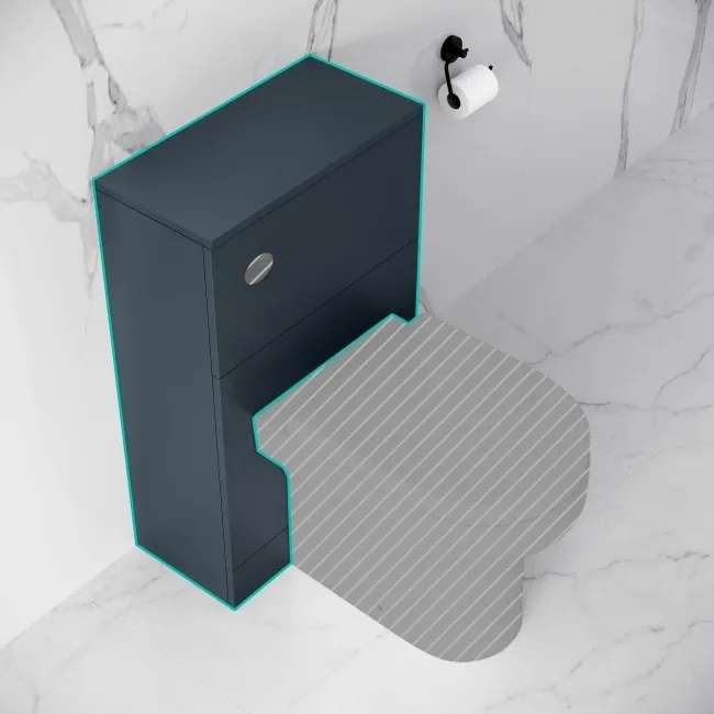 Inky Blue Slimline Back To Wall Toilet Unit 500mm