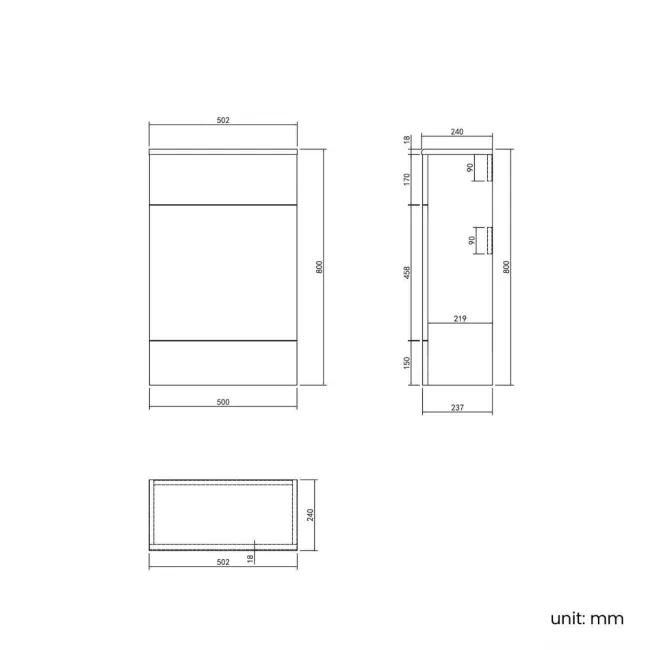 Harper Navy Blue Back To Wall Toilet Unit 500mm