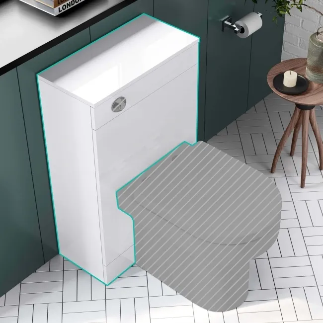 Mersey Gloss White Slimline Back To Wall Toilet Unit 500mm