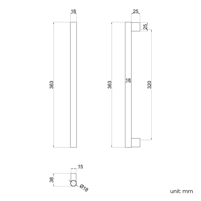 Brushed Brass Handle for Omaha Wall Hung Drawer Vanity 600mm