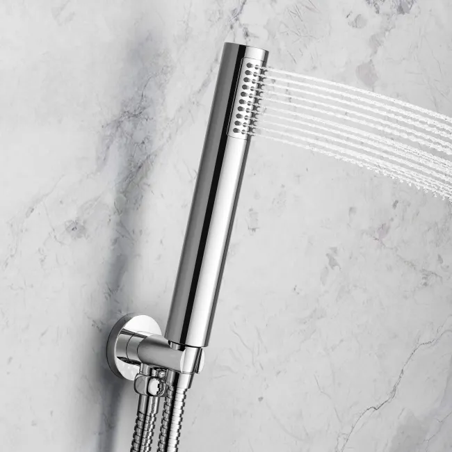 Ballina Premium Chrome Round Thermostatic Set - 200mm Head, Hand Shower & Body Jets