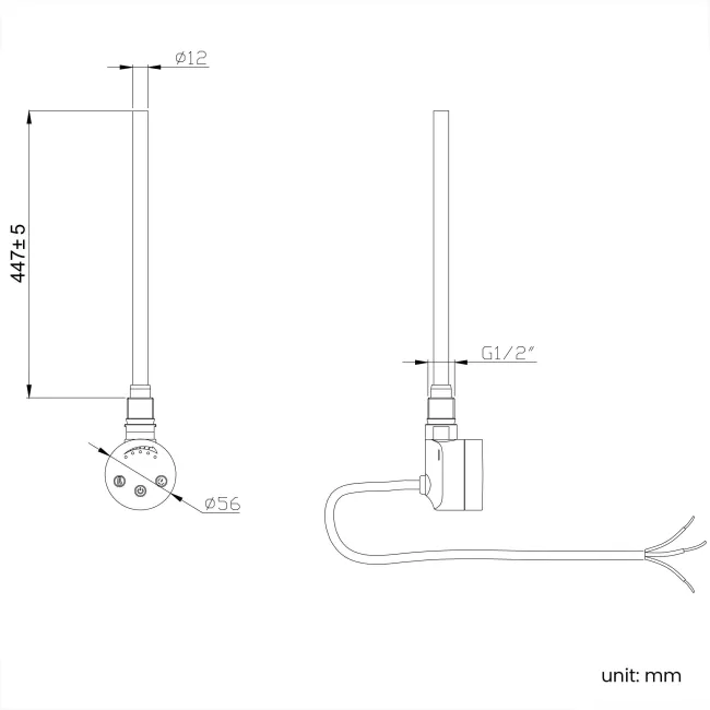Barcelona Electric Matt Black Straight Heated Towel Rail 1400x500mm