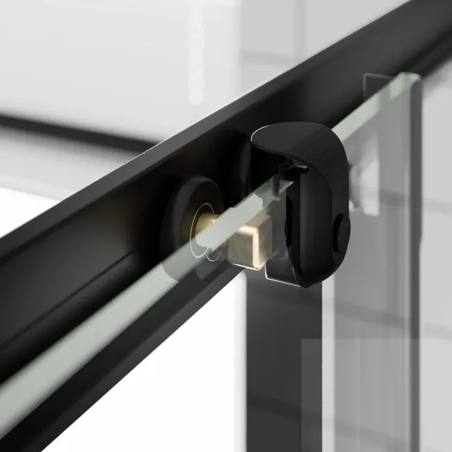 London Matt Black 6mm Sliding Shower Enclosure 1100x700mm
