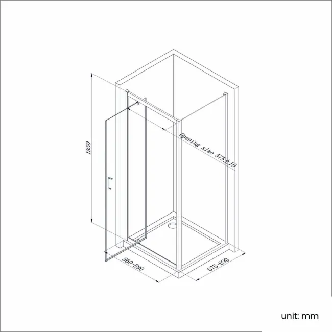 London Brushed Brass 6mm Pivot Shower Enclosure 900x700mm