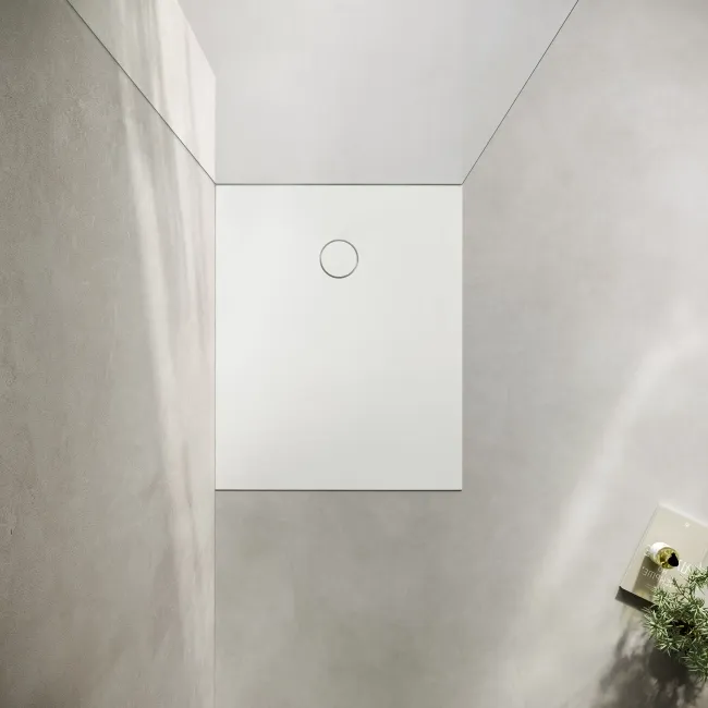 Seoul Low Profile Rectangular Matt White Stone Shower Tray 1000x800mm