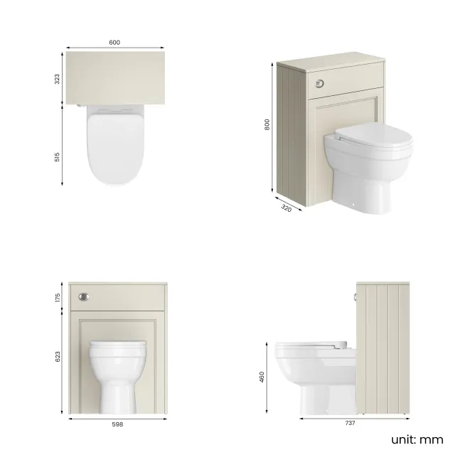 Traditional Chalk White Back To Wall Unit and Seattle Toilet