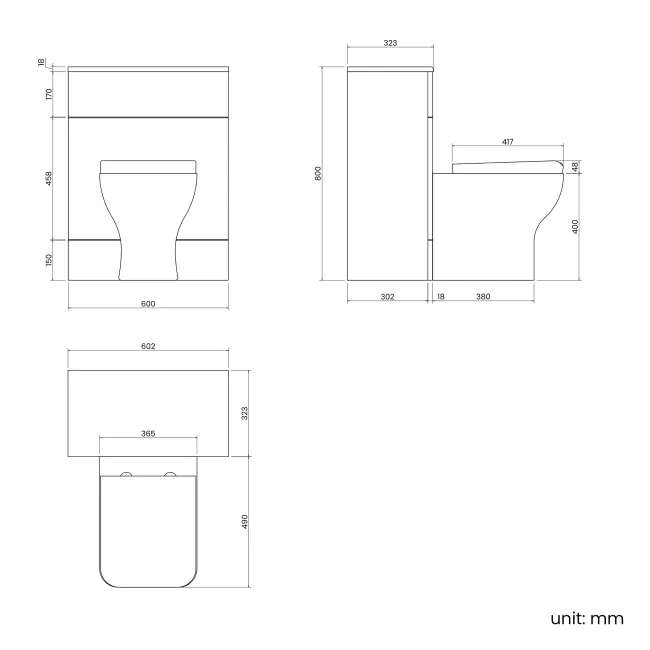 Harper Stone Grey Back To Wall Unit And Atlanta Toilet