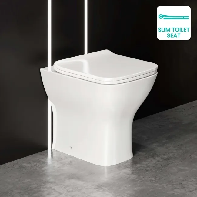 Atlanta Back To Wall Toilet With Soft Close Slim Seat