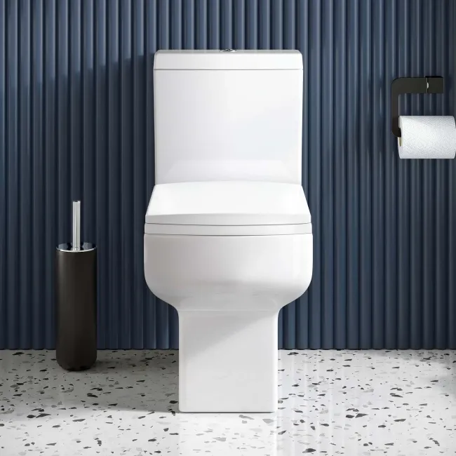 Portland Fully Back to Wall Close Coupled Toilet With Soft Close Slim Seat