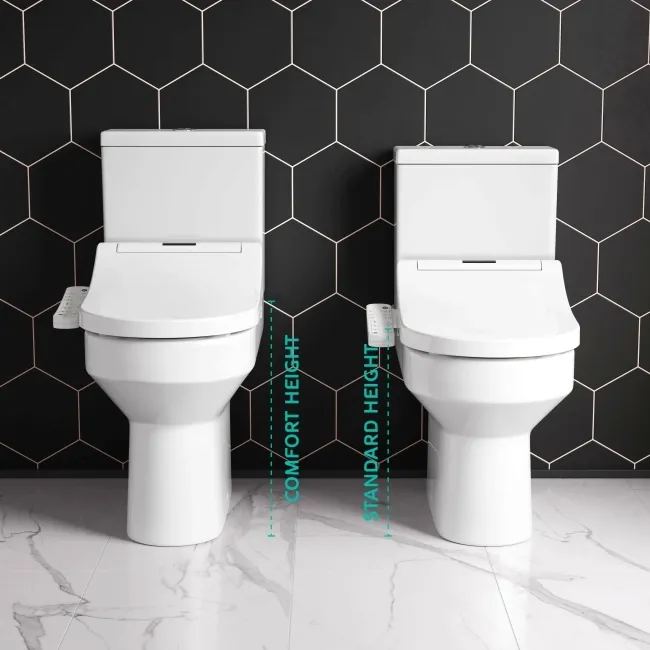 Denver Rimless Comfort Height Close Coupled Toilet With Smart Bidet Seat
