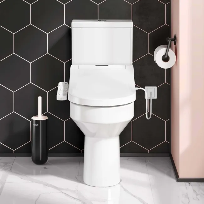Denver Rimless Comfort Height Close Coupled Toilet With Smart Bidet Seat