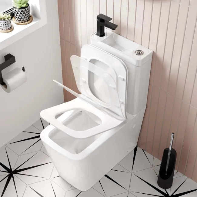Nevada 2-In-1 Combined Wash Basin & Rimless Toilet With Premium Soft Close Slim Seat