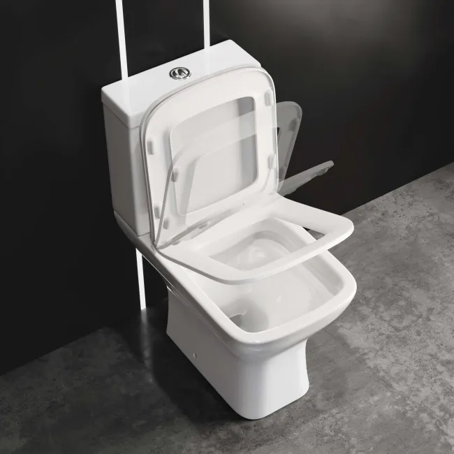 Atlanta Rimless Close Coupled Toilet With Soft Close Slim Seat