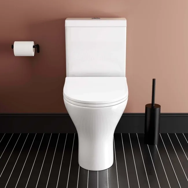 Orlando Rimless Close Coupled Toilet With Soft Close Slim Seat