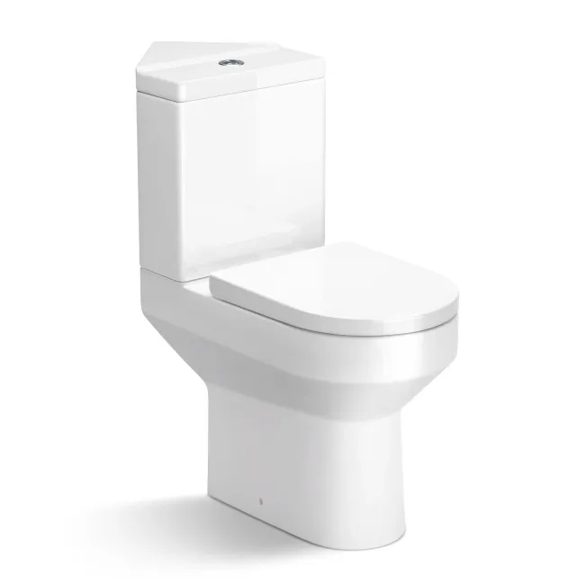 Denver Rimless Comfort Height Close Coupled Corner Toilet With Soft Close Seat