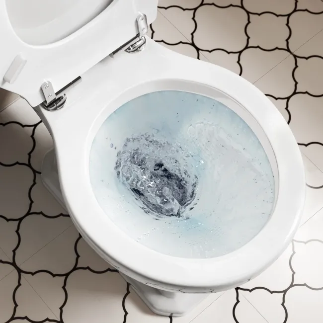 Enid Traditional Close Coupled Toilet With Gloss White Wooden Seat & Pedestal Basin - Double Tap Hole