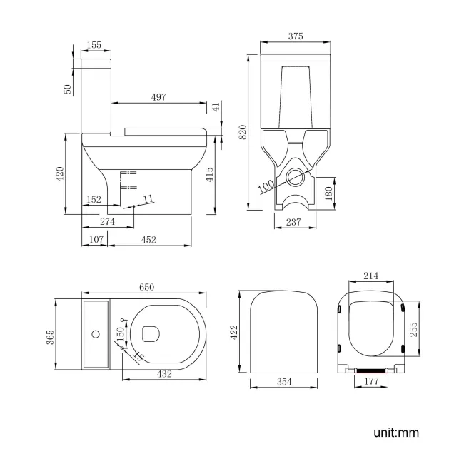 Denver Close Coupled Toilet & Pedestal Basin Set