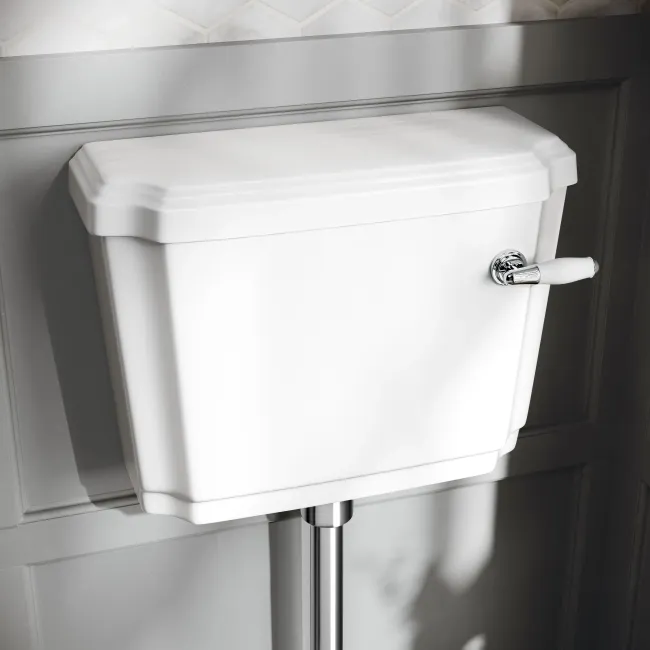 Hudson Traditional Low-Level Toilet With Chalk White Seat & Pedestal Basin - Single Tap Hole