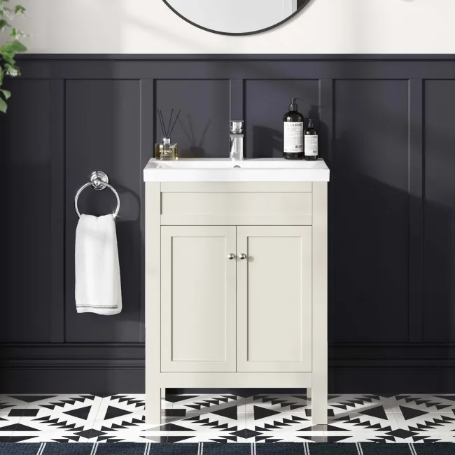 Bermuda Chalk White Basin Vanity 600mm